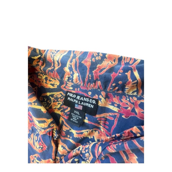 Vintage Polo Ralph Lauren X Ralph Lauren Rare Polo Jeans Fish All Over Print XXL - Picture 4 of 10